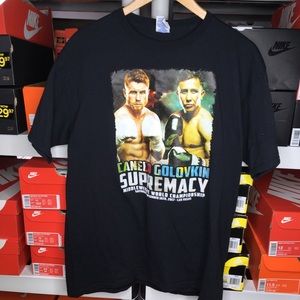 Canelo golovkin t shirt black men’s Large boxing